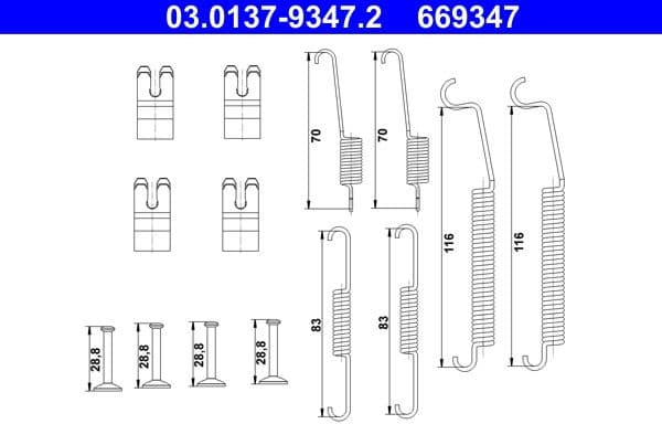 Accessory Kit, brake shoes 03-0137-9347-2