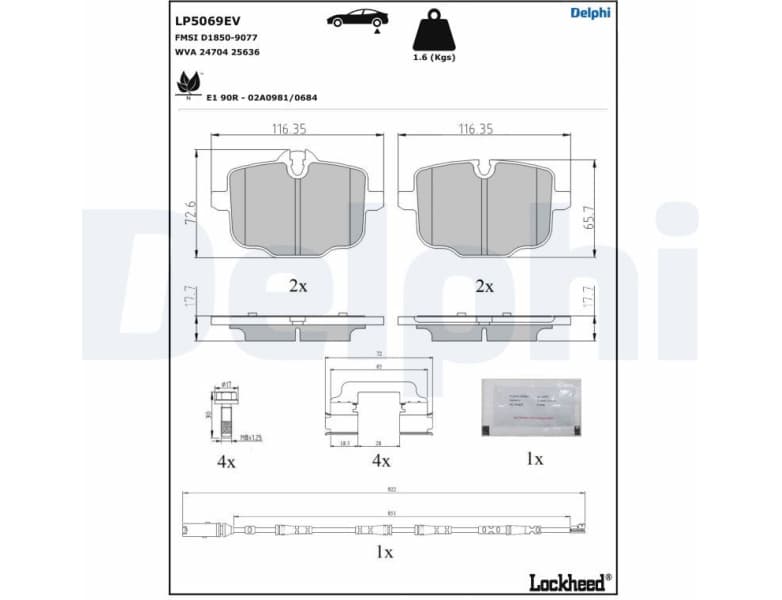 Brake Pad Set, disc brake LP5069EV