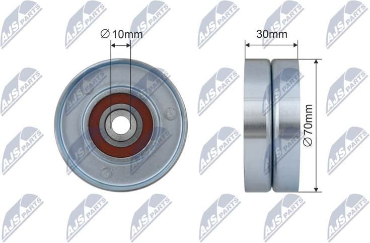 Deflection/Guide Pulley, V-ribbed belt RRK-TY-008