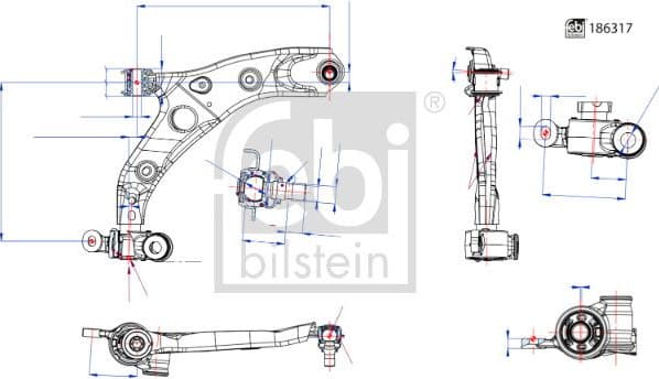 Control/Trailing Arm, wheel suspension 186317