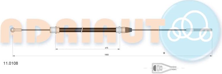 Cable Pull, clutch control 11.0108