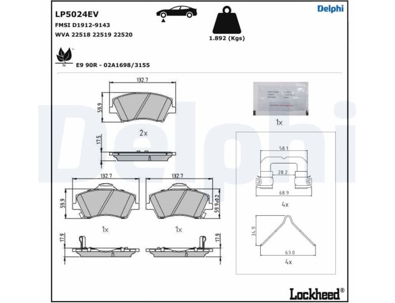Brake Pad Set, disc brake LP5024EV