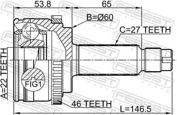 Joint Kit, drive shaft 2210-SOULA46