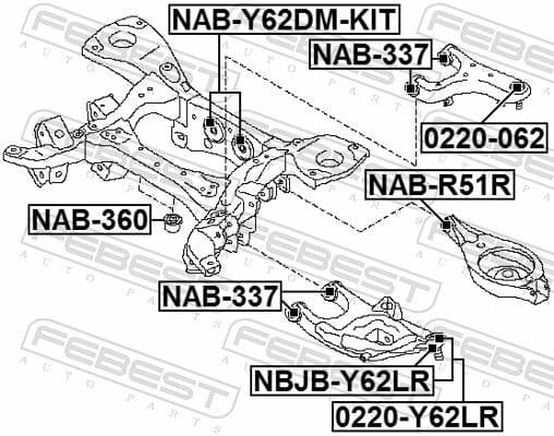 Repair Kit, axle beam NAB-Y62DM-KIT - image 2