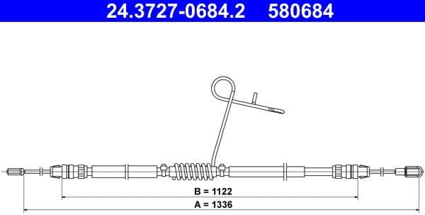 Cable Pull, parking brake 24.3727-0684.2