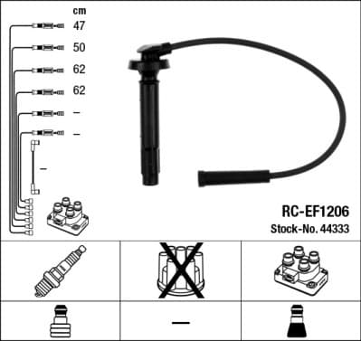 Ignition cable set RC-EF1206