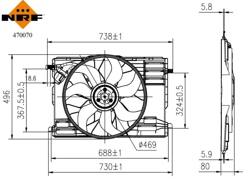 Fan, engine cooling 470070