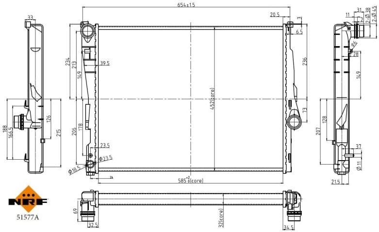 Radiator, engine cooling 51577A