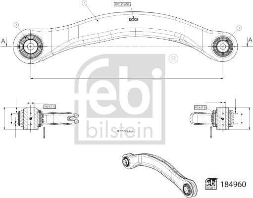 Control/Trailing Arm, wheel suspension 184960