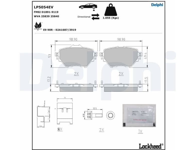 Brake Pad Set, disc brake LP5054EV