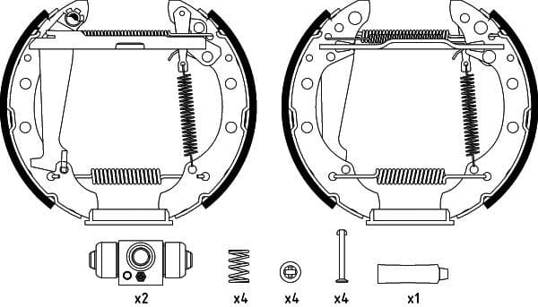 Brake Shoe Set Shoe Kit Pro 84044710