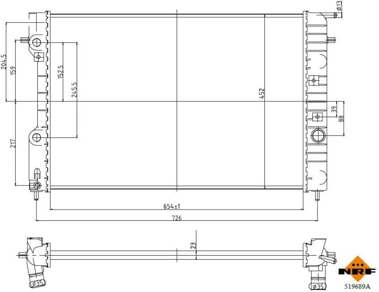 Radiator, engine cooling Economy Class 519689A