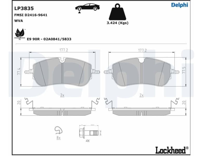 Brake Pad Set, disc brake LP3835