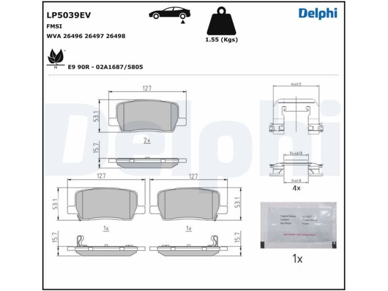 Brake Pad Set, disc brake LP5039EV