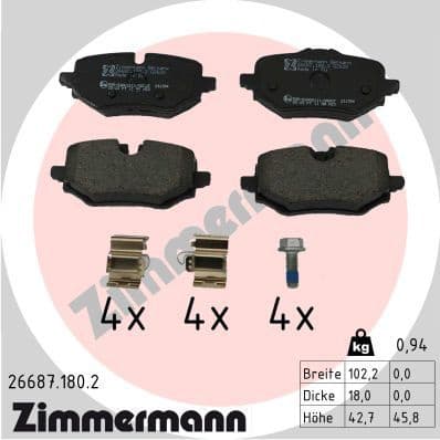 Brake Pad Set, disc brake 26687.180.2