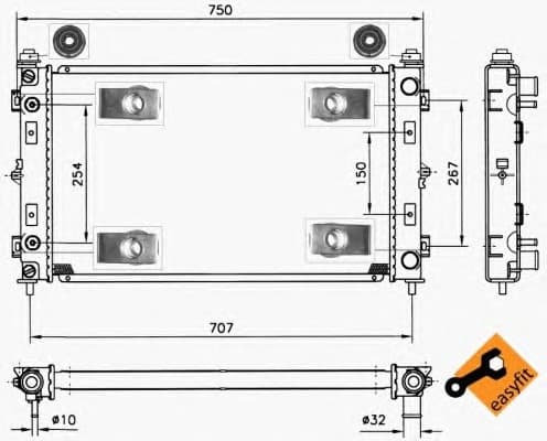 Radiator, engine cooling EASY FIT 50232