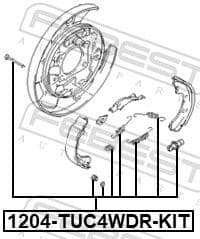 Accessory Kit, parking brake shoes 1204-TUC4WDR-KIT - image 2
