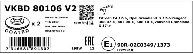 Brake Disc VKBD80106V2 - image 3