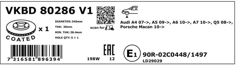 Brake Disc VKBD80286V1 - image 3