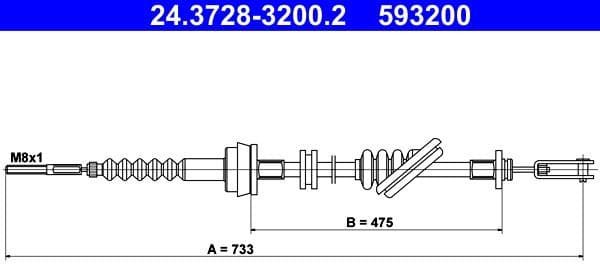 Cable Pull, clutch control 24.3728-3200.2