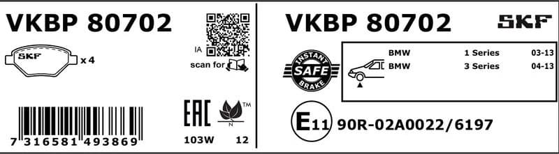 Brake Pad Set, disc brake VKBP80702 - image 3