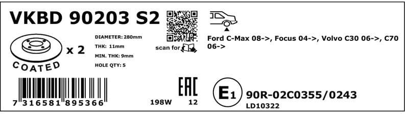 Brake Disc VKBD90203S2 - image 3