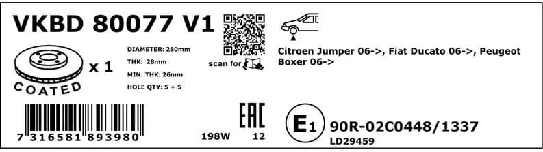 Brake Disc VKBD80077V1