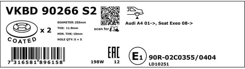 Brake Disc VKBD90266S2 - image 3