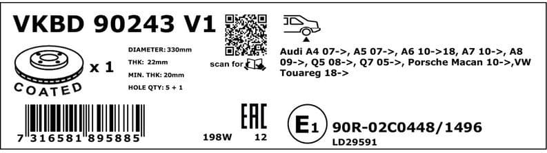 Brake Disc VKBD90243V1 - image 3