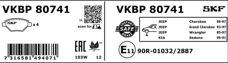 Brake Pad Set, disc brake VKBP80741 - image 3