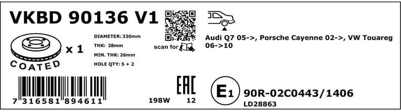 Brake Disc VKBD90136V1 - image 3