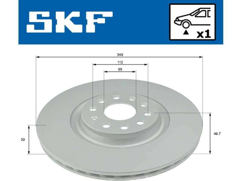 Brake disc, 1pcs FRONT, Top Quality VKBD80292V1