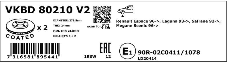 Brake Disc VKBD80210V2 - image 3