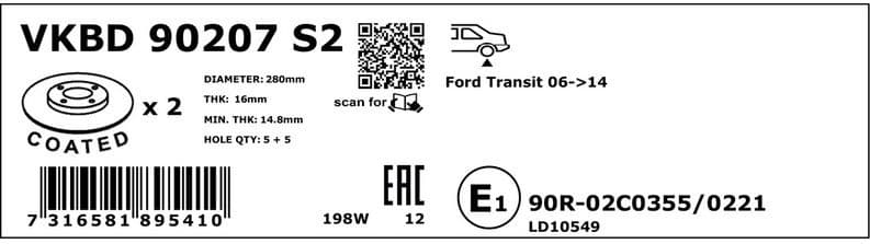 Brake Disc VKBD90207S2