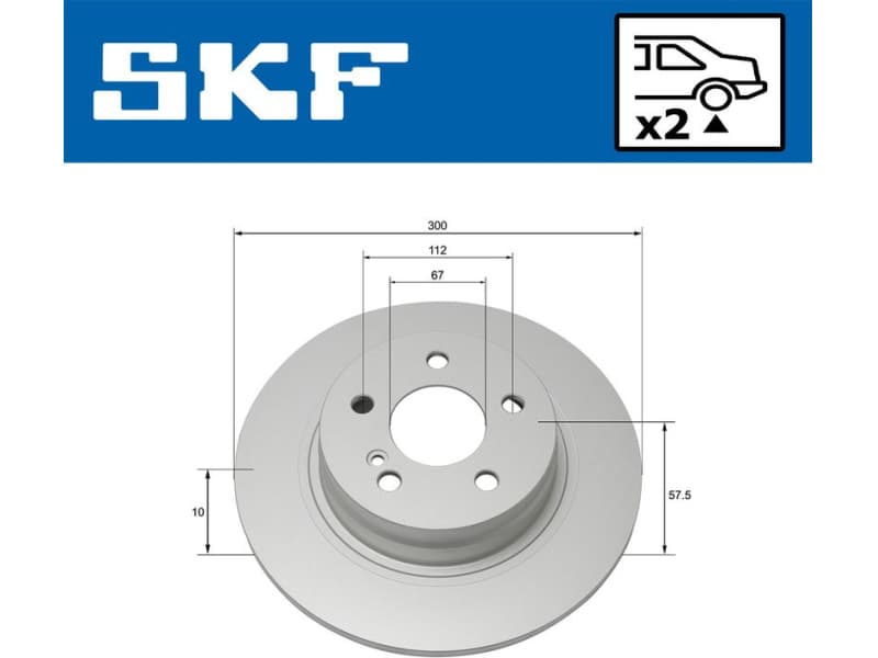 Brake discs kit rear, (2pcs) VKBD 90137 S2