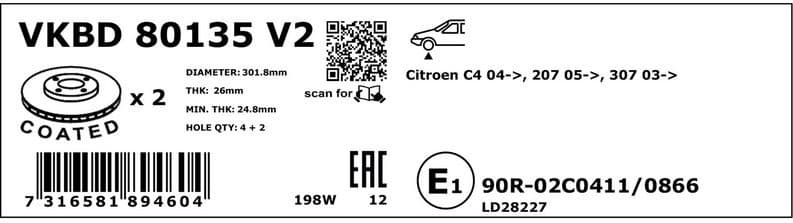 Brake Disc VKBD80135V2 - image 3