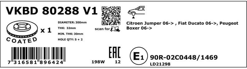 Brake Disc VKBD80288V1