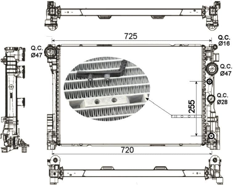 Radiator, engine cooling 53141