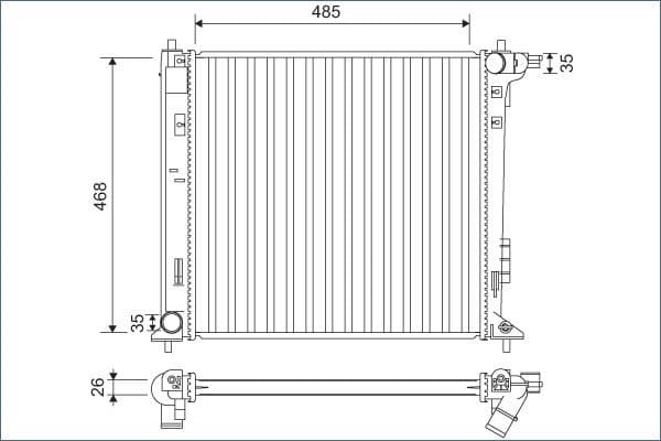 Radiator, engine cooling 701140