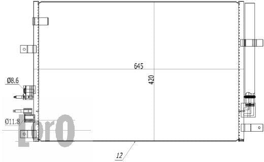 Condenser, air conditioning LORO 002-016-0002 - image 2