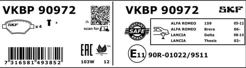 Brake Pad Set, disc brake VKBP90972 - image 3