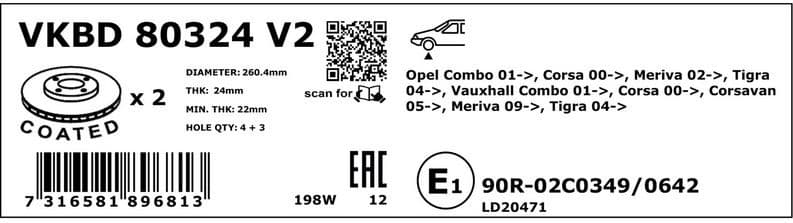 Brake Disc VKBD80324V2 - image 2