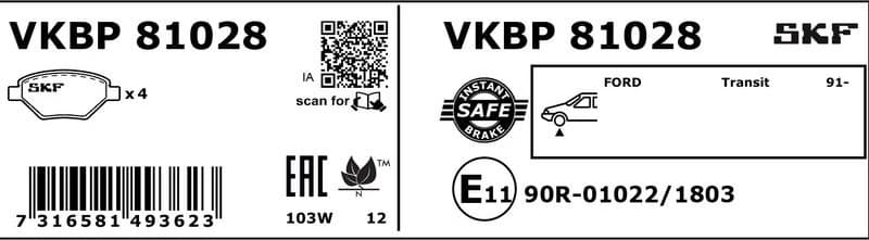 Brake Pad Set, disc brake VKBP81028 - image 3