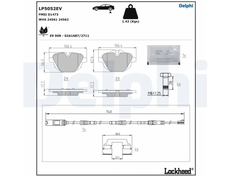 Brake Pad Set, disc brake LP5052EV