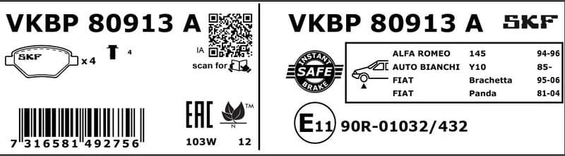 Brake Pad Set, disc brake VKBP80913A - image 3