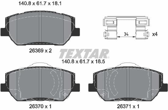 Brake Pad Set, disc brake 2636901