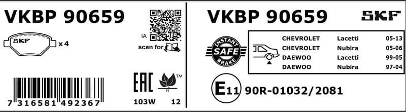 Brake Pad Set, disc brake VKBP90659 - image 3