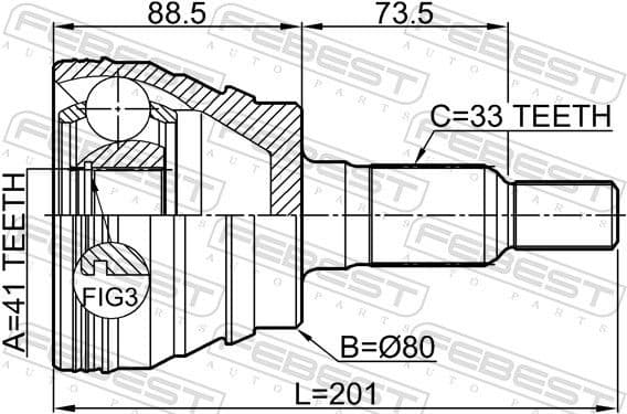 Joint Kit, drive shaft 3210-ESCII - image 2