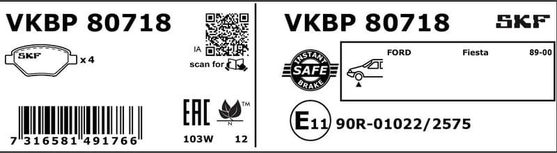 Brake Pad Set, disc brake VKBP80718 - image 3