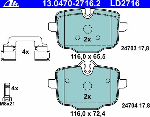Brake Pad Set, disc brake 13.0470-2716.2